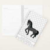 Zwartr Kartonnen Dravende Paard & Aangepaste Tekst Planner (Display)