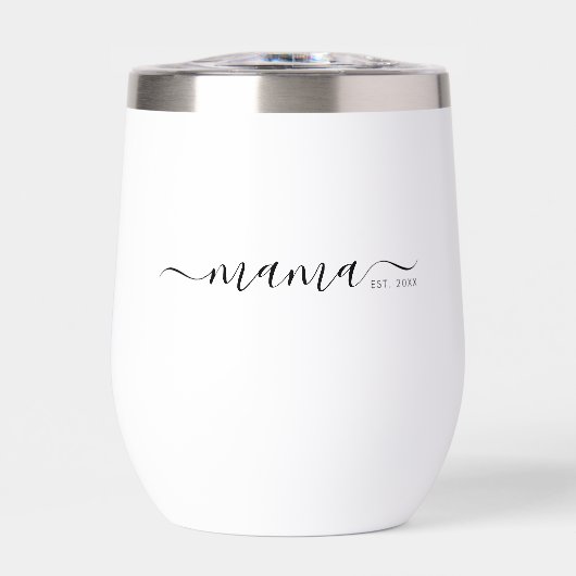 Zwartr Modern Schrift Gevestigde Mama (Voorkant)