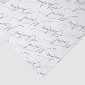 Zwartr Modern Schrift Merry Kerstmis Tissuepapier (Detail)