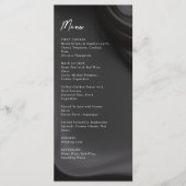 Zwartr satijnen elegantie trouwmenu menu (Voorkant)
