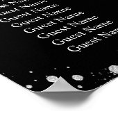 Zwartr zilverkleurige glitters Stof bruiloft zitpl Poster (Hoek)