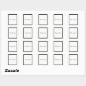 Zwartrand Bedankt Vierkante Sticker (Vel)
