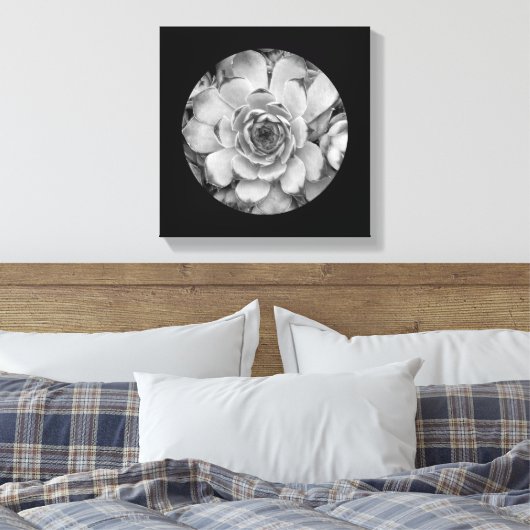 Zwartrand Cirkelvormige Foto Canvas Afdruk (Insitu (Slaapkamer))