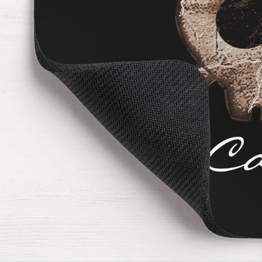 Zwartrand schedel & botten Zwarte computer muismat (Hoek)