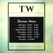 Zwartransparante bedrijfsuren mode raamsticker (Vel 3)