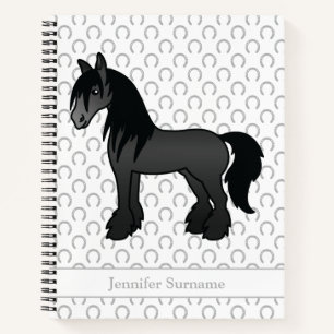 Zwartrassige Gypsy Vanner Clydesdale Paard & Tekst Notitieboek