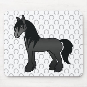 Zwartrassige zigeunernaam Clydesdale Shire Cartoon Muismat