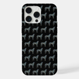 Zwartraster silhouet van een Boxer iPhone 15 Pro Max Case