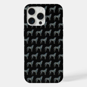 Zwartraster silhouet van een Boxer iPhone 15 Pro Max Case