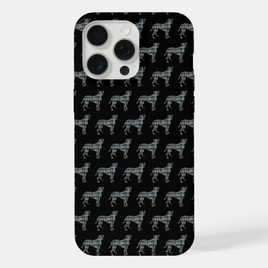 Zwartraster silhouet van een Boxer iPhone Hoesje (Achterkant)