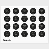Zwartriftig script afstudeer bedankje ronde sticker (Vel)
