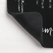 Zwartrillende Glitter Glam Naam Muismat (Hoek)