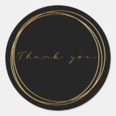 Zwartringen en gouden ringen Dank U Moderne Elegan Ronde Sticker (Voorkant)