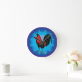 Zwartrode gamecock ronde klok (Huis)