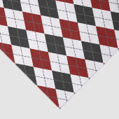 zwartrode witte argyle plaid tissuepapier (Detail)