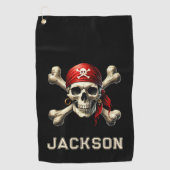 zwartrokken  golfhanddoek (Voorkant)