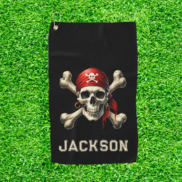 zwartrokken golfhanddoek