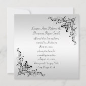 Zwartrondingen op zilveren achtergrond na de bruil kaart (Voorkant)