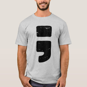 Zwartrong Puntuatiesymbool Puntkomma T-shirt