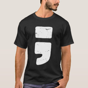 Zwartrong Puntuatiesymbool Puntkomma T-shirt