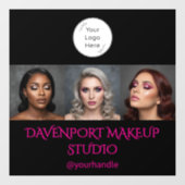 Zwartroze 3 foto's raamsticker (Vel)