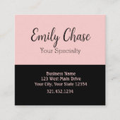 Zwartroze moderne vierkante visitekaartje (Voorkant)