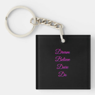 Zwartroze Motivatie Spreuk Sleutelhanger