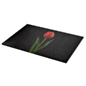 Zwartrubijnen Tulp Glasplaat Luxe Snijplank (Hoek)
