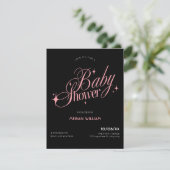 Zwartruis baby shower kaart (Staand voorkant)