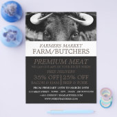 Zwartrunderen, boer & slager reclame flyer (Enkel)