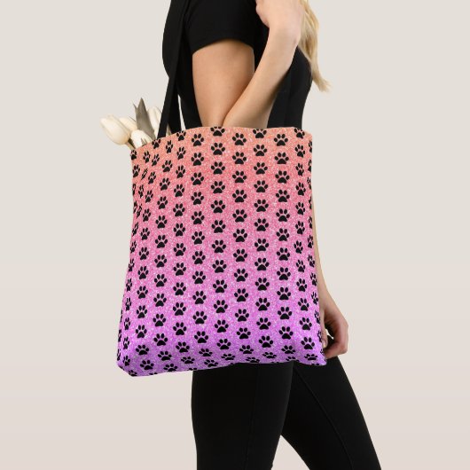 Zwartschilderafdrukken Roos Gold Pink Glittery Omb Tote Bag (Dichtbij)