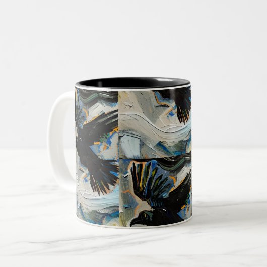 Zwartschilderwerk Tweekleurige Koffiemok (Voorkant links)