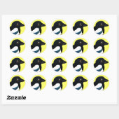 zwartsnavelekster ronde sticker (Vel)