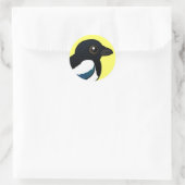 zwartsnavelekster ronde sticker (Tas)