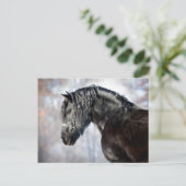 Zwartstaartzwarte horens briefkaart (Staand voorkant)