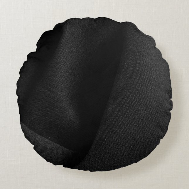 Zwartstofmateriaal Rond Kussen (Voorkant)