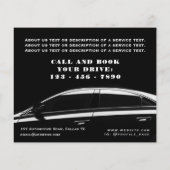 Zwarttoonelegante auto flyer (Achterkant)