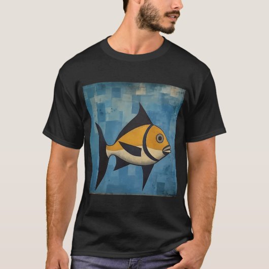 Zwartvin Gele Vis T-shirt (Voorkant)