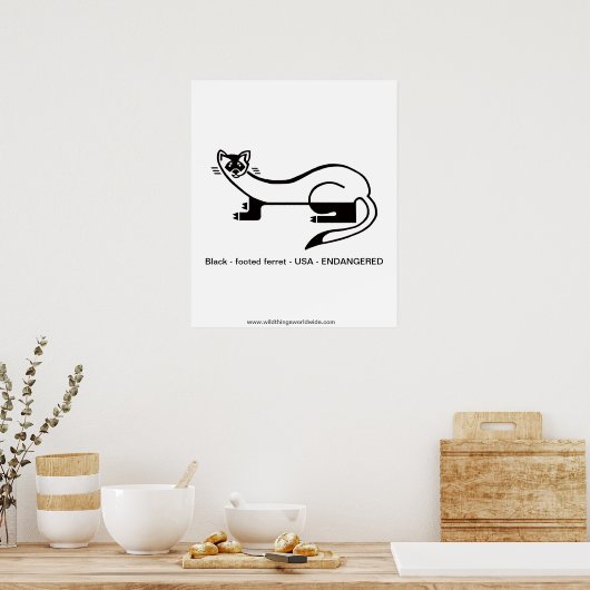 ZwartvoetFRET - Bedreigd dier - Natuur Poster (Keuken)