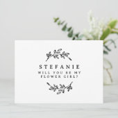 Zwartvulling met mijn Bloemenmeisje Kaart (Staand voorkant)