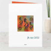 ZWARTWIT KOKOPELLI KUNST        KAART (Achterkant)