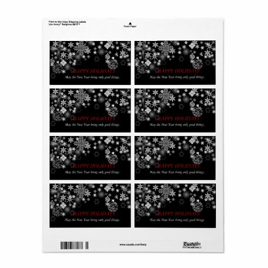 ZwartWit Wijnlabel Bruiloft, Kerstmis, Nieuwjaar Etiket (Full Sheet)