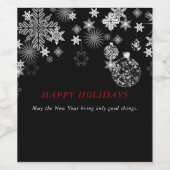 ZwartWit Wijnlabel Bruiloft, Kerstmis, Nieuwjaar Wijn Etiket (Enkel label)