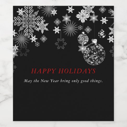 ZwartWit Wijnlabel Bruiloft, Kerstmis, Nieuwjaar Wijn Etiket (Enkel label)