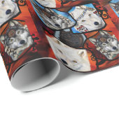 ZWARTWIT WOLF KUNST CADEAUPAPIER (Rol Hoek)