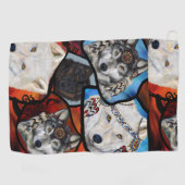 ZWARTWIT WOLF KUNST GOLFHANDDOEK (Horizontaal)