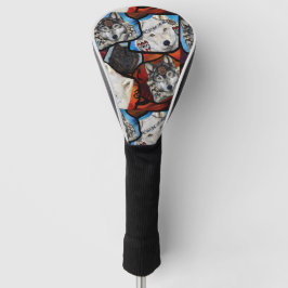 ZWARTWIT WOLF KUNST GOLFHEADCOVER