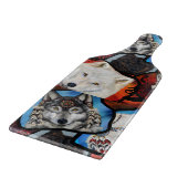 ZWARTWIT WOLF KUNST SNIJPLANK (Hoek)