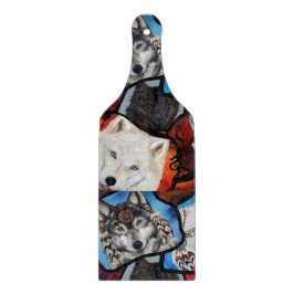 ZWARTWIT WOLF KUNST SNIJPLANK
