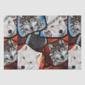 ZWARTWIT WOLF KUNST TISSUEPAPIER (Voorkant)